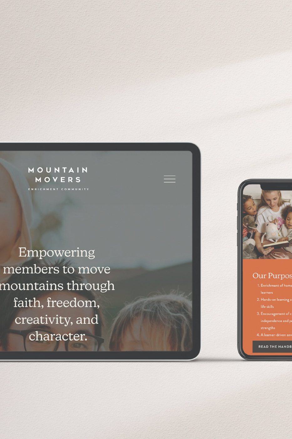 Mountain Movers website on tablet and phone